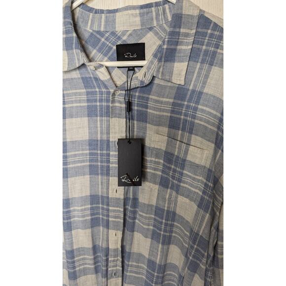NWT Mens Rails Wyatt blue plaid button front shirt size XXLarge - Picture 10 of 10